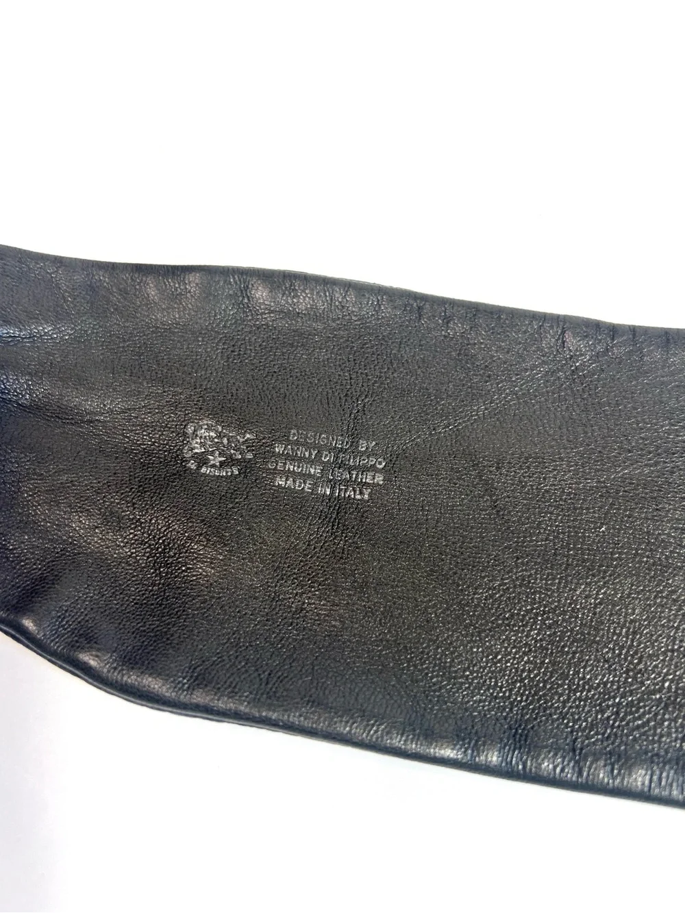 Vintage Il Bisonte Leather Tie Belt Black